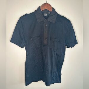 Men’s Size Small Black Hugo Boss 100% Cotton Polo